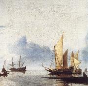 unknow artist, A Dutch Yacht and Other Vessels Becalmed Near the Shore